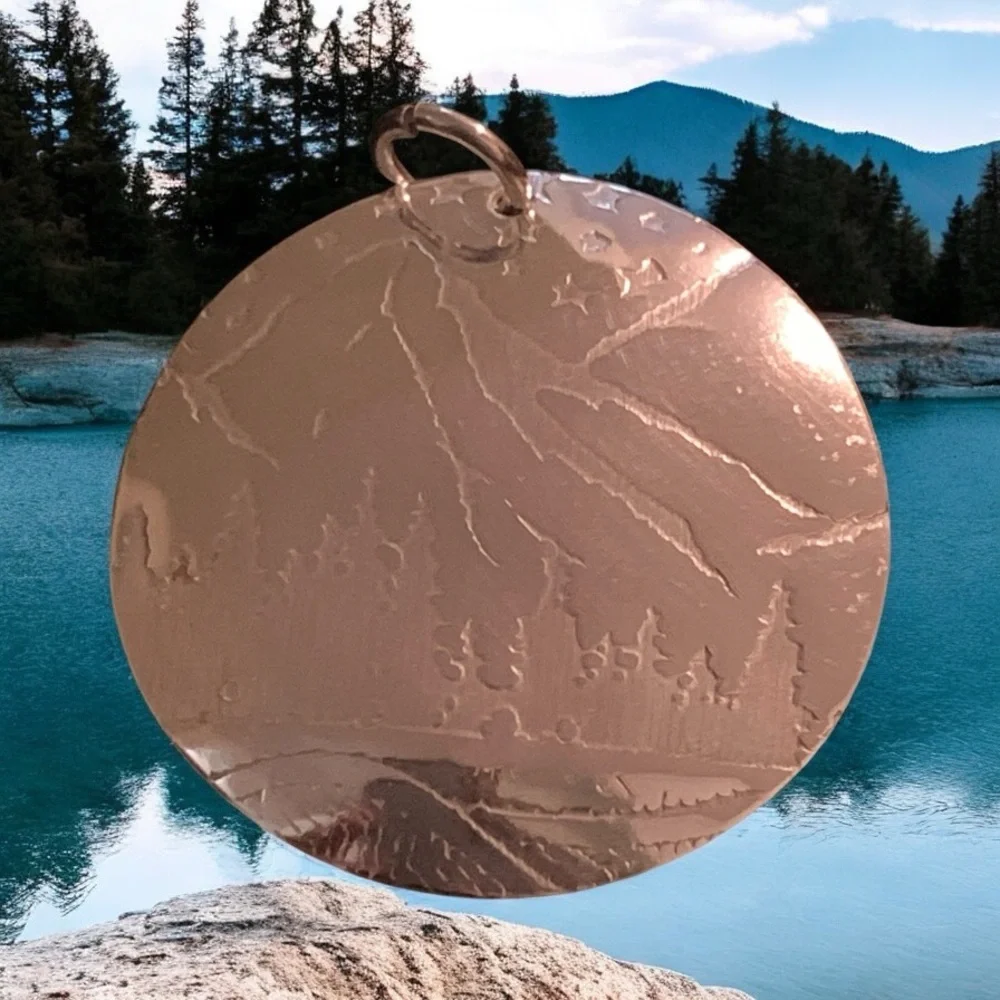 Mountain Vibes. Sterling silver artisan made pendant. One of a kind.